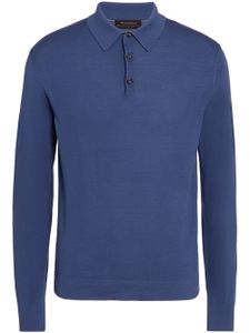 Zegna polo à manches longues - Bleu