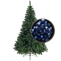 Bellatio Decorations kunst kerstboom 120 cm met kerstballen kobalt blauw