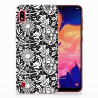 Samsung Galaxy A10 TPU Case Black Flowers - thumbnail