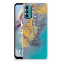 Motorola Moto G60 TPU Siliconen Hoesje Marble Blue Gold - thumbnail