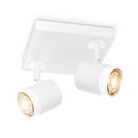 Light depot - LED opbouwspot Manu 2 lichts - 16 cm - wit - Outlet