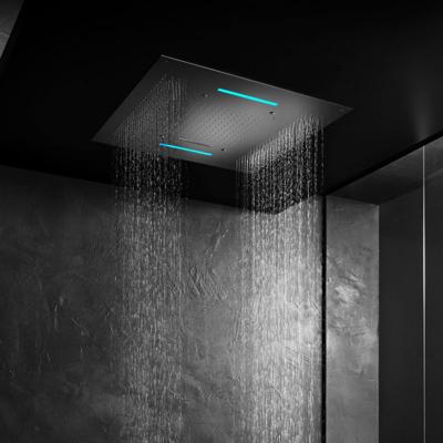 Hoofddouche Hotbath Mate Inbouw Plafond Vierkant Geborsteld Nikkel 95cm met LED Verlichting en Waterval Hoofddouche Hotbath Mate Inbouw Plafond Vierkant Geborsteld Nikkel 95cm met LED Verlichting en Waterval