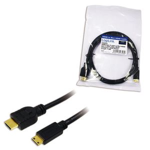 LogiLink CH0022 HDMI-kabel HDMI Aansluitkabel HDMI-A-stekker, HDMI-mini-C-stekker 1.50 m Zwart 4K UHD, Audio Return Channel (ARC), Vergulde steekcontacten