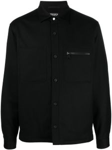 Zegna surchemise en laine à boutonnière - Noir