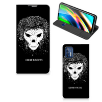 Mobiel BookCase Motorola Moto G9 Plus Skull Hair