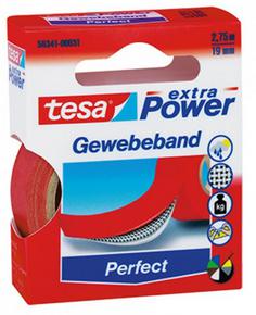 tesa PERFECT 56341-00031-03 Textieltape tesa extra Power Rood (l x b) 2.75 m x 19 mm 1 stuk(s)