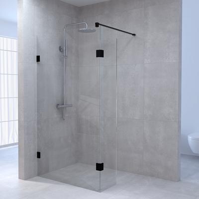 Sanituba Complete Profielloze Inloopdouche 110/40 cm Draaibaar Zwart Mat Sanituba Complete Profielloze Inloopdouche 110/40 cm Draaibaar Zwart Mat