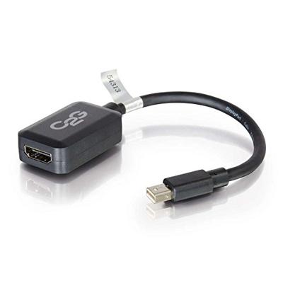 C2G 20CM Mini DisplayPort/Thunderbolt manspersoon naar HDMI vrouwtje 1080P Adapter Zwart, Full HD Mini DP Compatibel met Apple MacBook, Mac Mini, Mac Pro, Microsoft Surface Pro, Dell XPS en meer