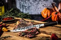 Vleesmes - GESMEED - SEBRA - Japans 440C staal - Dalbergia houten handvat - L 20,5 cm