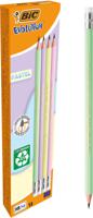 Bic grafietpotlood Evolution Pastel HB met gom, doos van 12 stuks, assorti