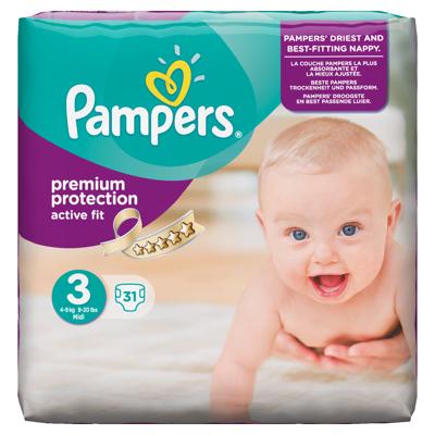 Pampers Pampers Active Fit Midi Midpack 3 4-9 Kg- 31 Stuks