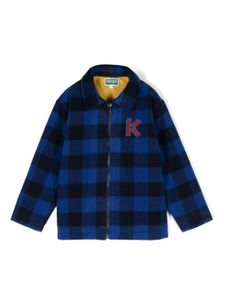 Kenzo Kids veste en laine à logo brodé - Bleu