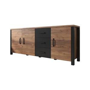 Meubella Dressoir Olivia - Zwart - Eiken - 192 cm