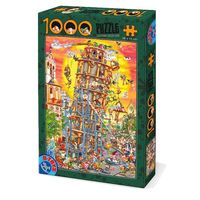 Toren van Pisa Cartoon Puzzel 1000 Stukjes - thumbnail