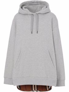 Burberry hoodie à empiècements à carreaux - Gris