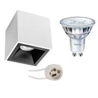 Philips - Opbouwspot Set - Sceneswitch 827 36d - Pragmi Cliron Pro - Gu10 Fitting - Dimbaar - Opbouw Vierkant - Mat
