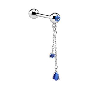 Jeweled Barbell with Charm Chirurgisch staal 316L / Belegde messing Barbells