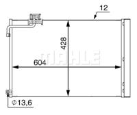 Condensor, airconditioning MAHLE, u.a. für Mercedes-Benz