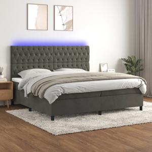 Boxspring met matras en LED fluweel donkergrijs 200x200 cm SKU: V3136324