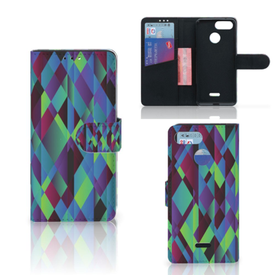 Xiaomi Redmi 6 Bookcase Abstract Green Blue