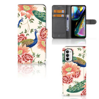 Telefoonhoesje met Pasjes voor Motorola Moto G52 | Moto G82 Pink Peacock