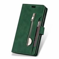 iPhone XR hoesje - Bookcase - Koord - Pasjeshouder - Portemonnee - Rits - Kunstleer - Groen