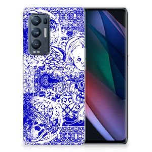 Silicone Back Case OPPO Find X3 Neo Angel Skull Blauw