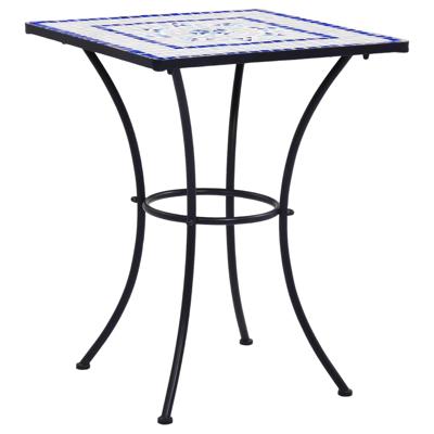 vidaXL Bistrotafel mozaïek 60 cm keramiek blauw en wit vidaXL Bistrotafel mozaïek 60 cm keramiek blauw en wit