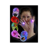 Lichtgevende party ring met LED knipperlicht groen - thumbnail