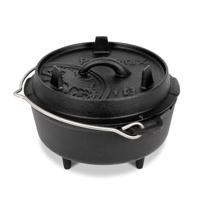 Petromax Ft3 Vuurpan, Dutch Oven van gietijzer voor koken en bakken, met deksel, handvat en poten, gerechten voor 1 tot 3 personen, 1,6 l