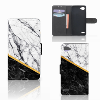 LG Q6 | LG Q6 Plus Bookcase Marmer Wit Zwart - Origineel Cadeau Man