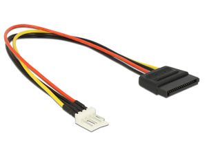 Delock 83877 Stroomkabel SATA 15-pins bus > 4-pins floppy male 24cm