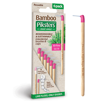 Bamboo Piksters Interdental Brushes Right Angle XX-Fine - Roze - 6 stuks