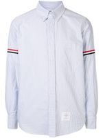 Thom Browne chemise rayée à bande tricolore - Bleu