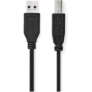 Nedis CCGB61100BK20 USB-kabel 2 m USB 3.2 Gen 1 (3.1 Gen 1) USB A USB B Zwart