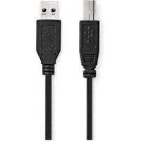 Nedis CCGB61100BK20 USB-kabel 2 m USB 3.2 Gen 1 (3.1 Gen 1) USB A USB B Zwart - thumbnail