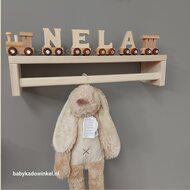 Houten naamtreintje met Knuffel Rabbit Richie