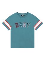 Dkny Kids t-shirt en coton biologique à patch logo - Bleu - thumbnail