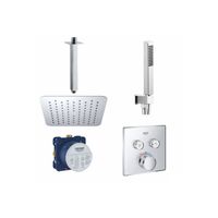 Grohe /Wiesbaden SmartControl Inbouw Doucheset Vierkant Met Hoofddouche Plafond Uitloop 20 cm en Handdouche Compleet