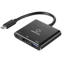 Renkforce RF-5133676 USB-C / HDMI Adapter [1x USB-C stekker - 1x HDMI-bus, USB-C bus (Power Delivery), USB-A] Zwart 20 cm