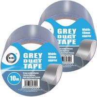 DID duct tape/reparatietape grijs 2 stuks 10 meter x 48 mm