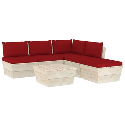 vidaXL 6-delige Loungeset met kussens pallet vurenhout vidaXL 6-delige Loungeset met kussens pallet vurenhout