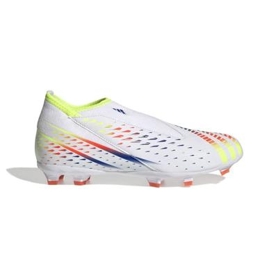 adidas Predator Edge .3 Laceless FG Al Rihla - Wit/Geel/Blauw Kinderen