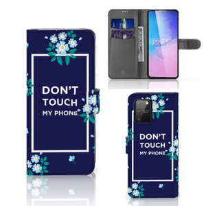 Samsung S10 Lite Portemonnee Hoesje Flowers Blue DTMP