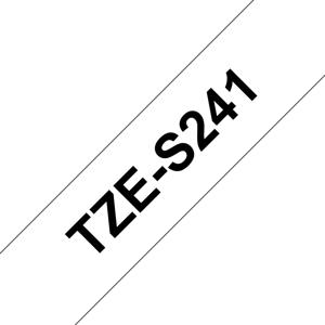 Brother TZe-S241 Labeltape extra sterk klevend Tapekleur: Wit Tekstkleur: Zwart 18 mm 8 m