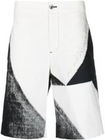 Alexander McQueen bermuda en coton à motif abstrait - Blanc - thumbnail