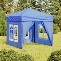 Partytent inklapbaar met zijwanden 2x2 m blauw - thumbnail