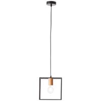 Brilliant Hanglamp Arica zwart met hout 99420/76