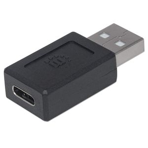 Manhattan USB 2.0 Adapter [1x USB-A 2.0 stekker - 1x USB-C bus] 354653 Stekker past op beide manieren