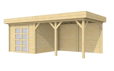 Blokhut Bosuil 300x300 cm + luifel 400 cm Blokhut Bosuil 300x300 cm + luifel 400 cm